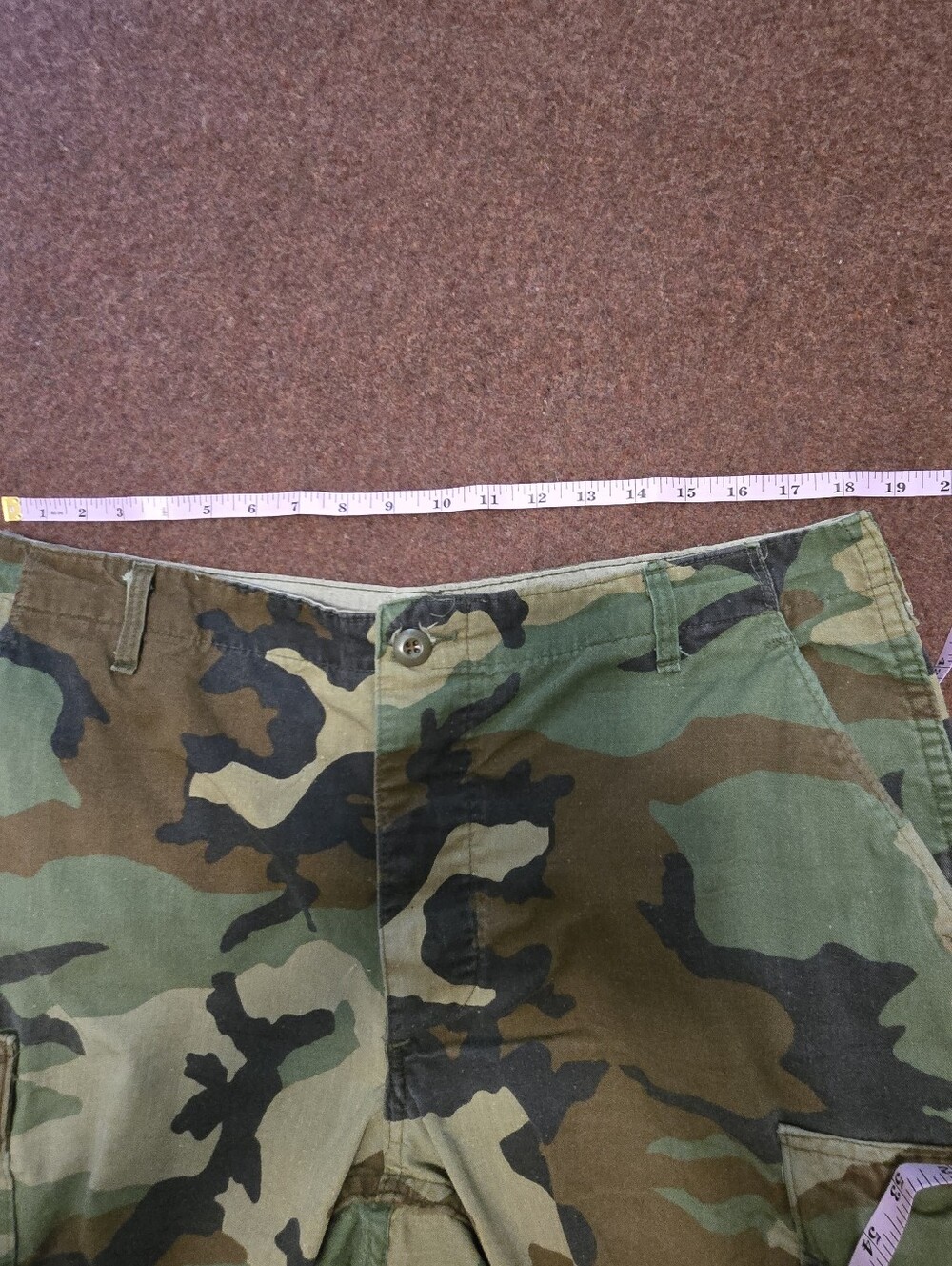 Vintage Military Woodland Camouflage BDU Carrgo Pants Size 36x28 1980s - Picture 3 of 9